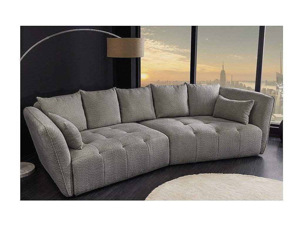 Pouf pour canapé modulable gris tissu