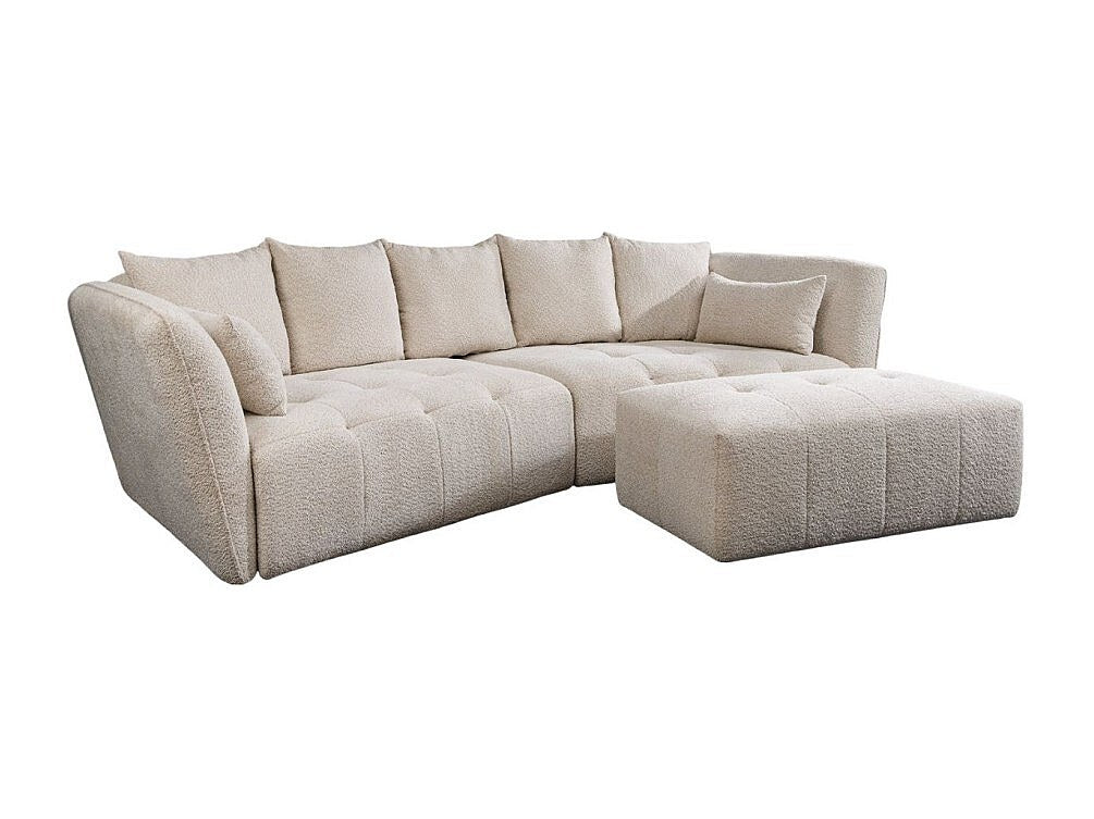 Pouf pour canapé modulable blanc tissu