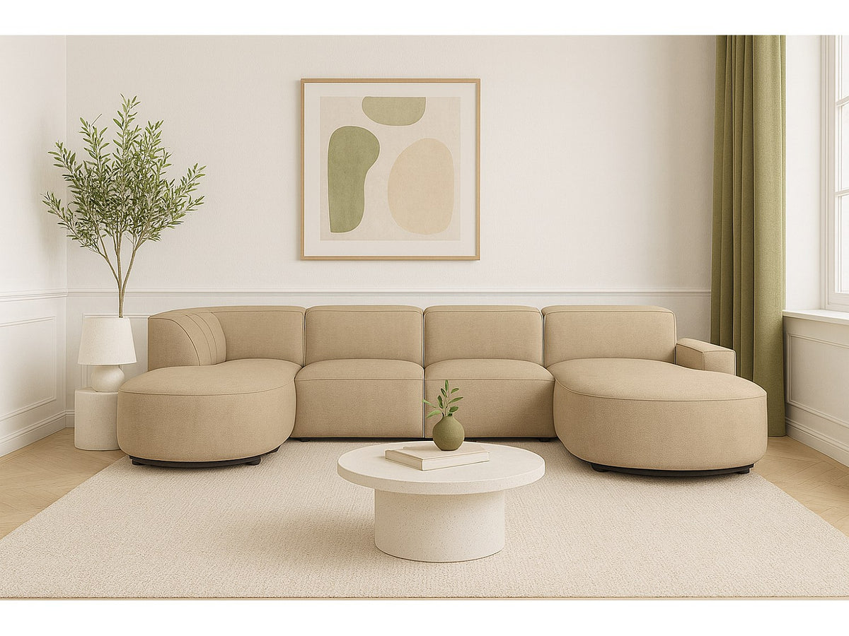 Angle pour canapé modulable marron tissu