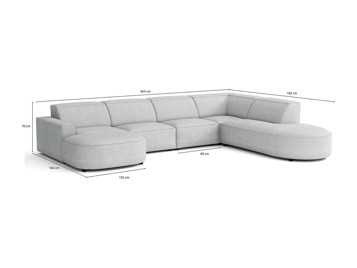 Angle pour canapé modulable marron tissu