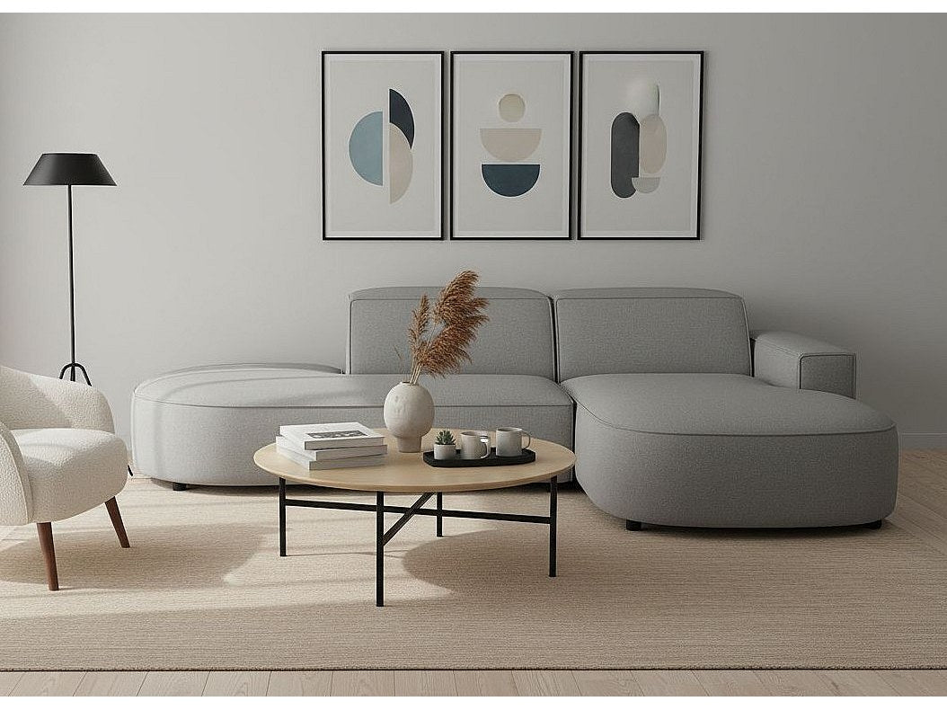 Angle pour canapé modulable gris tissu