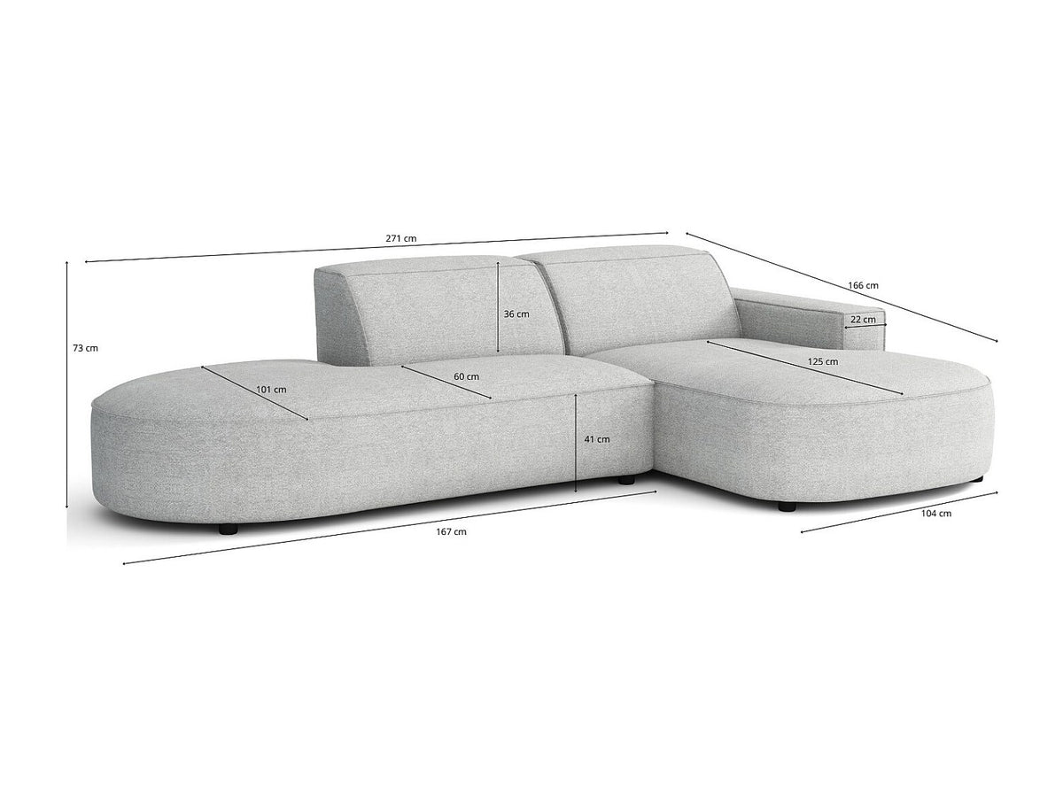 Angle pour canapé modulable marron tissu