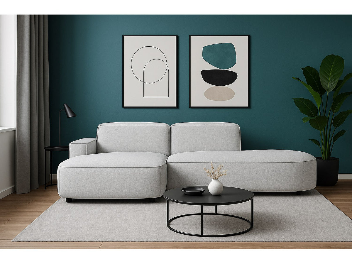 Angle pour canapé modulable gris tissu