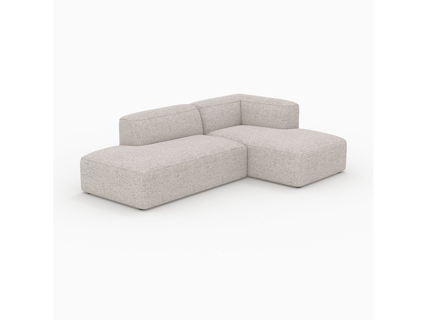 Canapé modulable 4 places beige tissu - Hestia