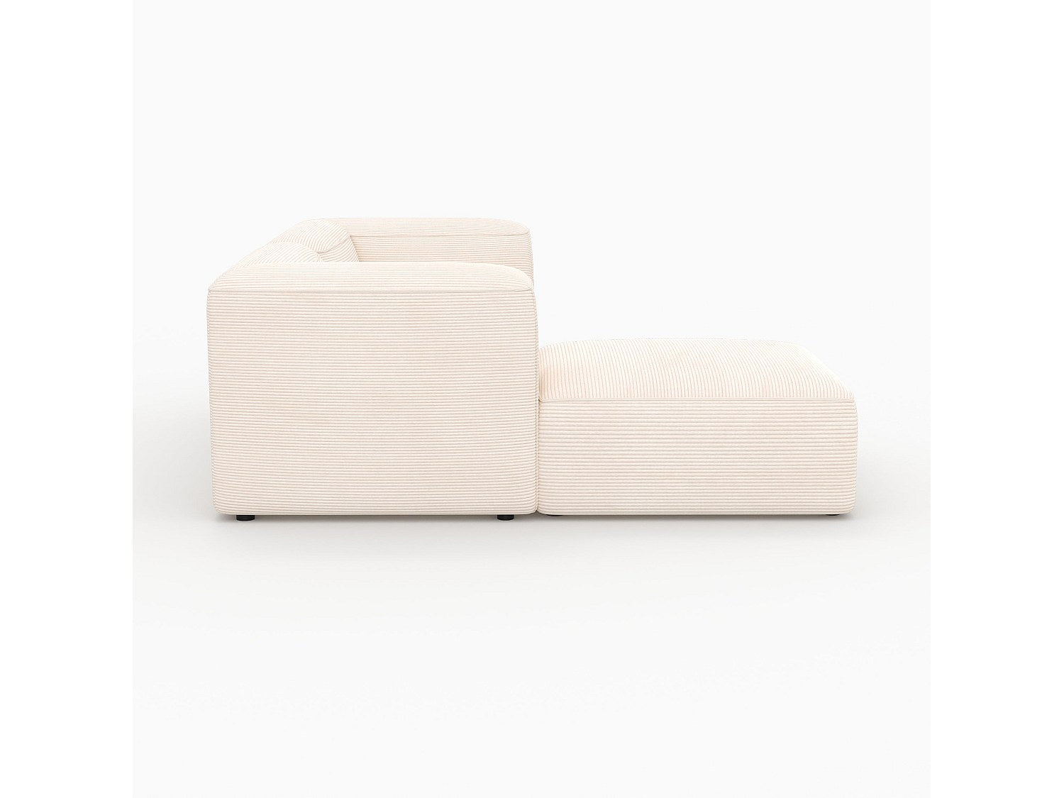Pouf pour canapé modulable 2 places blanc velours - Mina