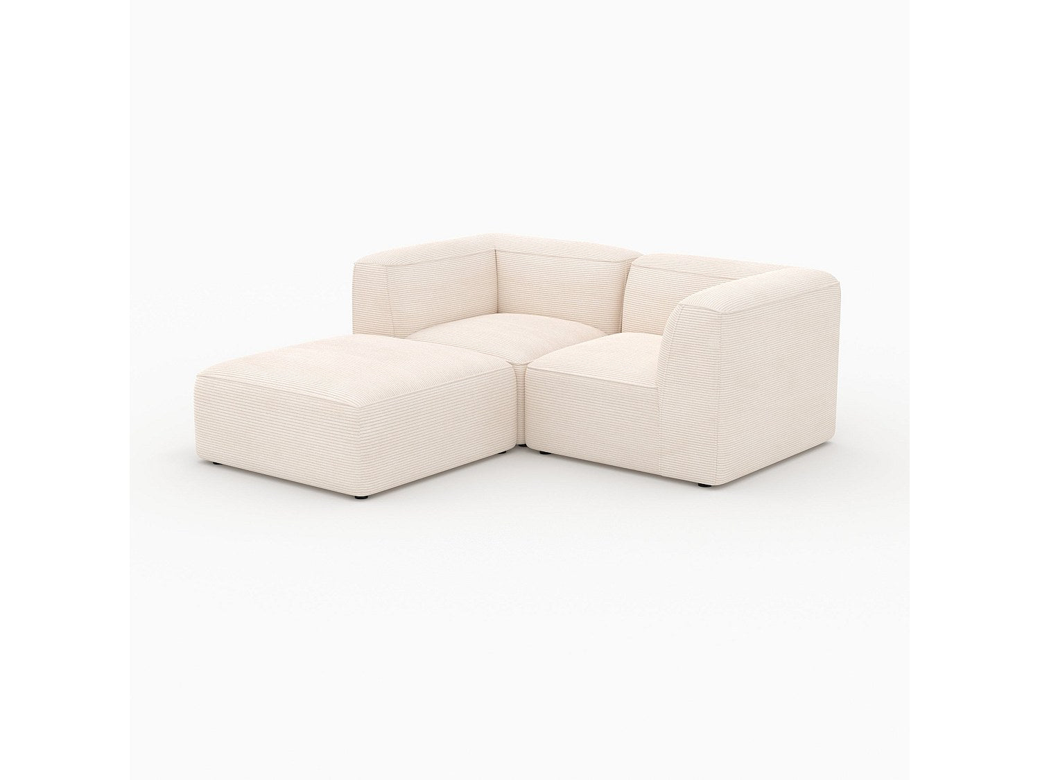 Pouf pour canapé modulable 2 places blanc velours - Mina