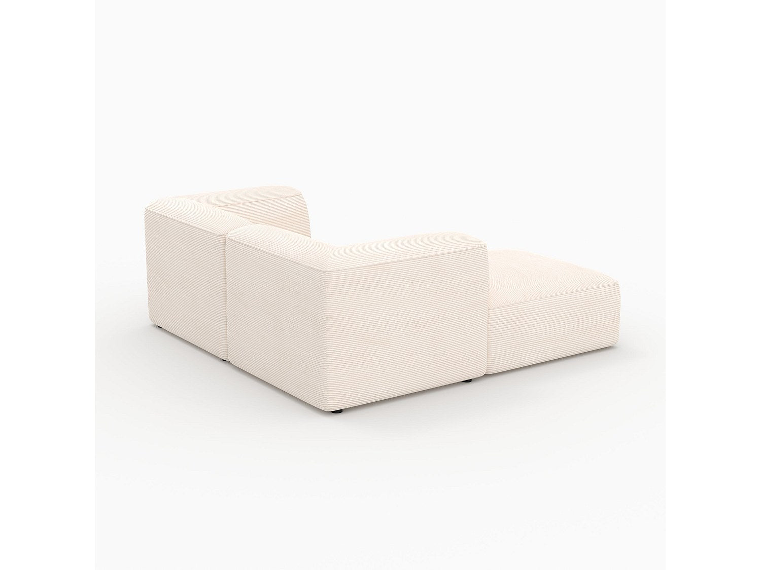 Pouf pour canapé modulable 2 places blanc velours - Mina
