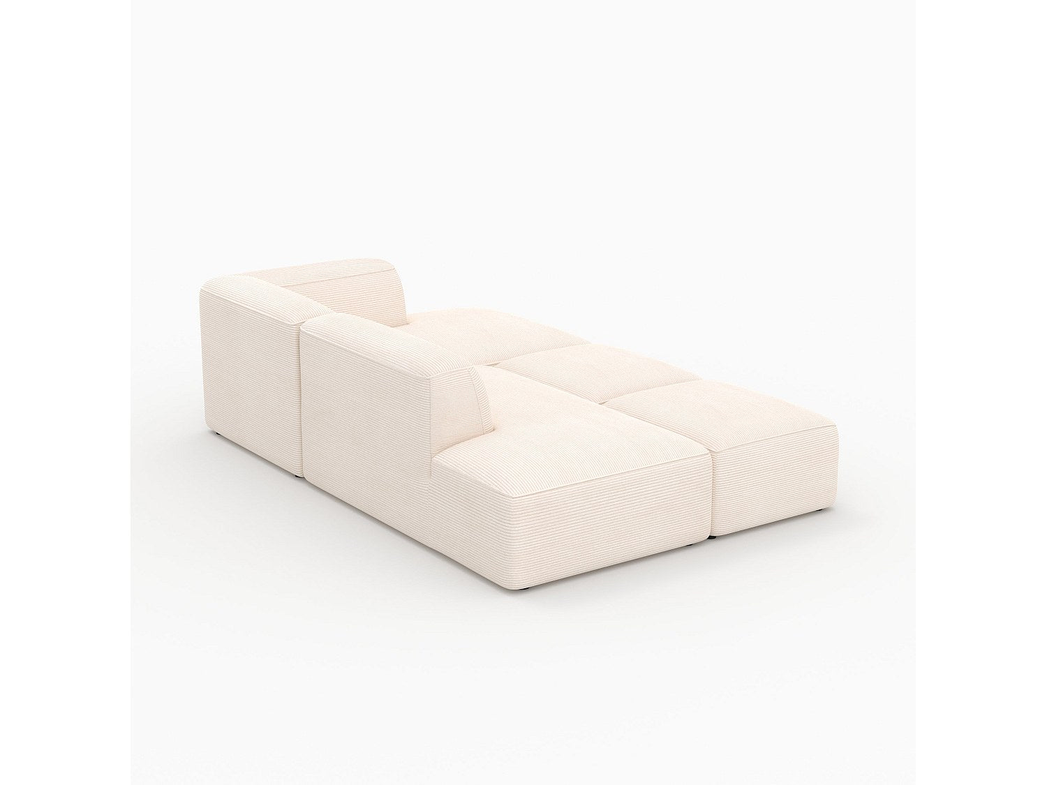 Pouf pour canapé modulable 4 places blanc velours - Mina