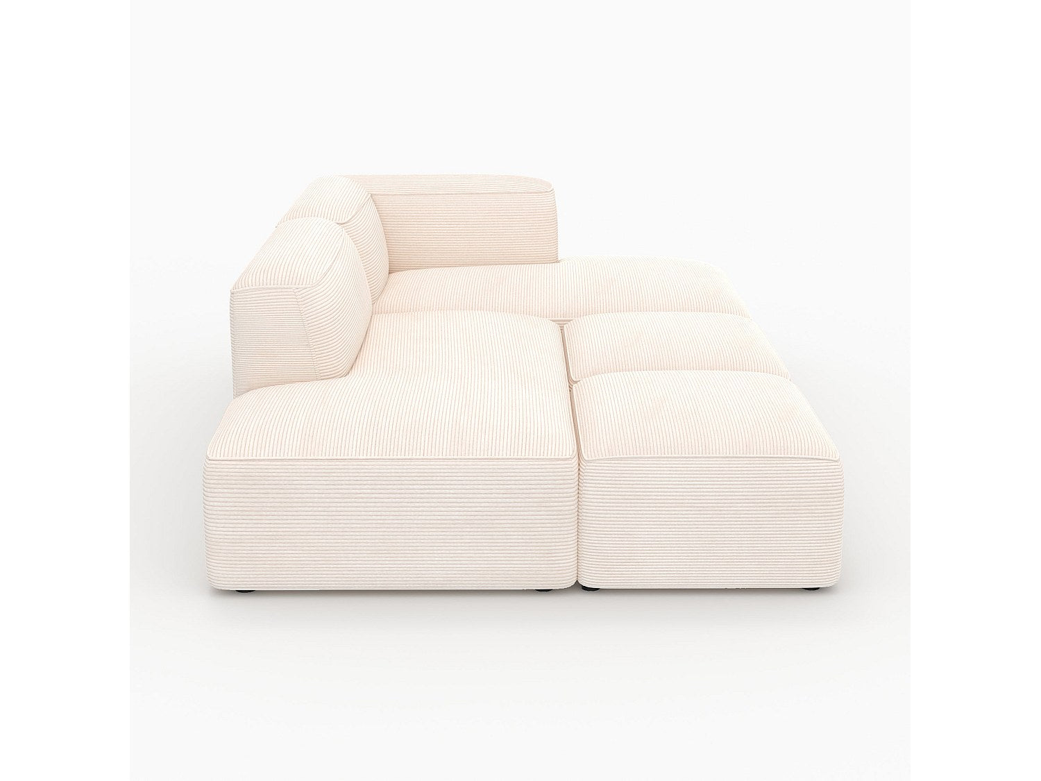 Pouf pour canapé modulable 4 places blanc velours - Mina