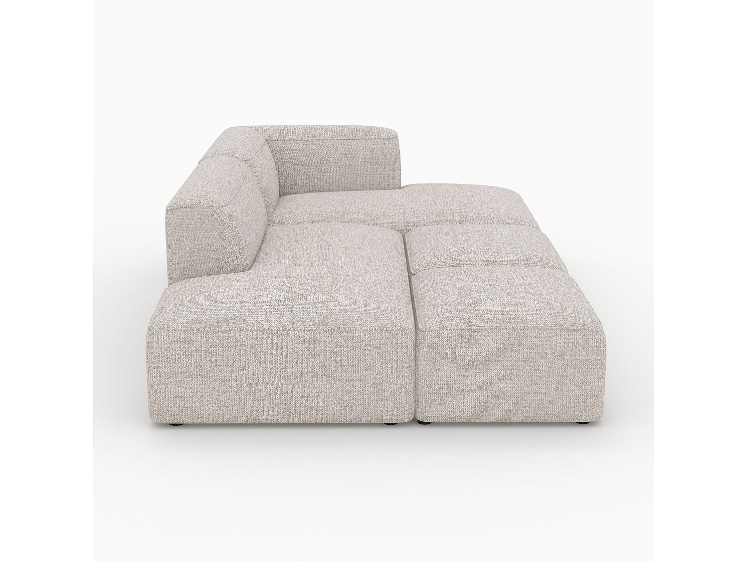 Pouf pour canapé modulable 4 places beige tissu - Hestia