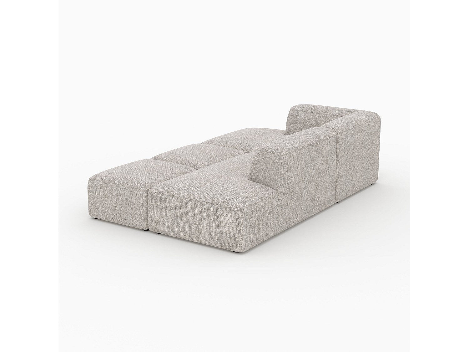 Pouf pour canapé modulable 4 places beige tissu - Hestia