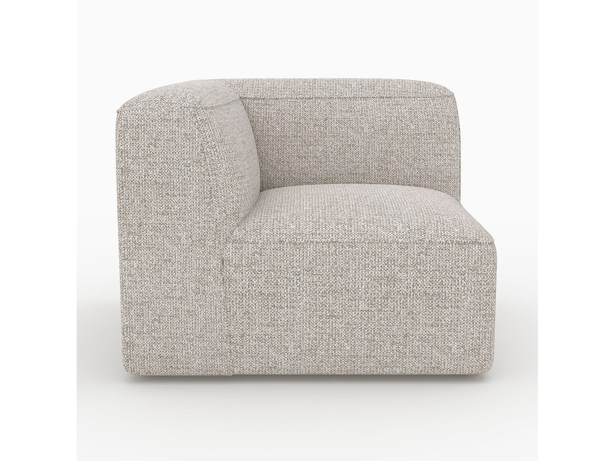 Pouf pour canapé modulable 3 places beige tissu - Hestia