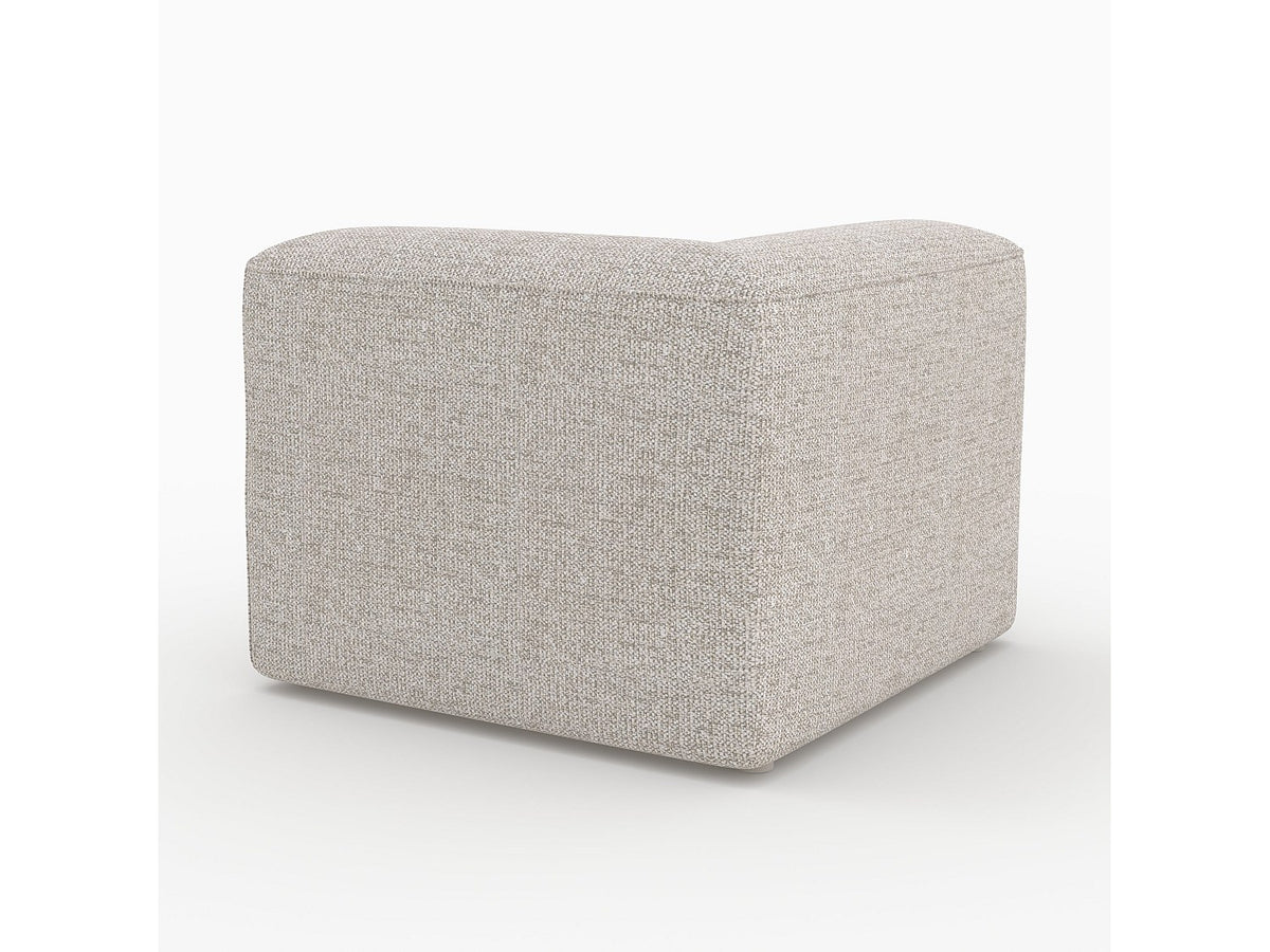 Pouf pour canapé modulable 2 places beige tissu - Hestia