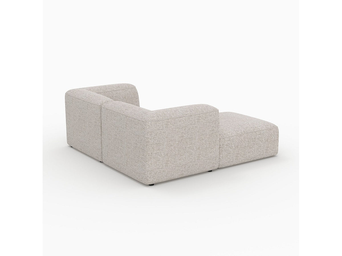 Pouf pour canapé modulable 2 places beige tissu - Hestia