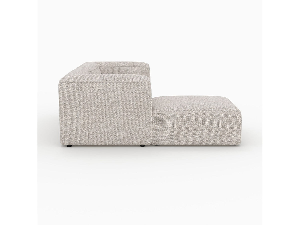 Pouf pour canapé modulable 2 places beige tissu - Hestia