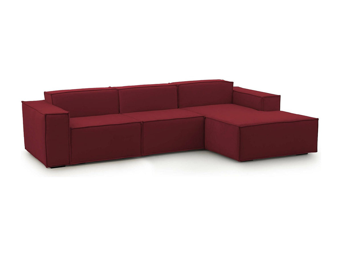 Canapé modulable 3 places rouge tissu
