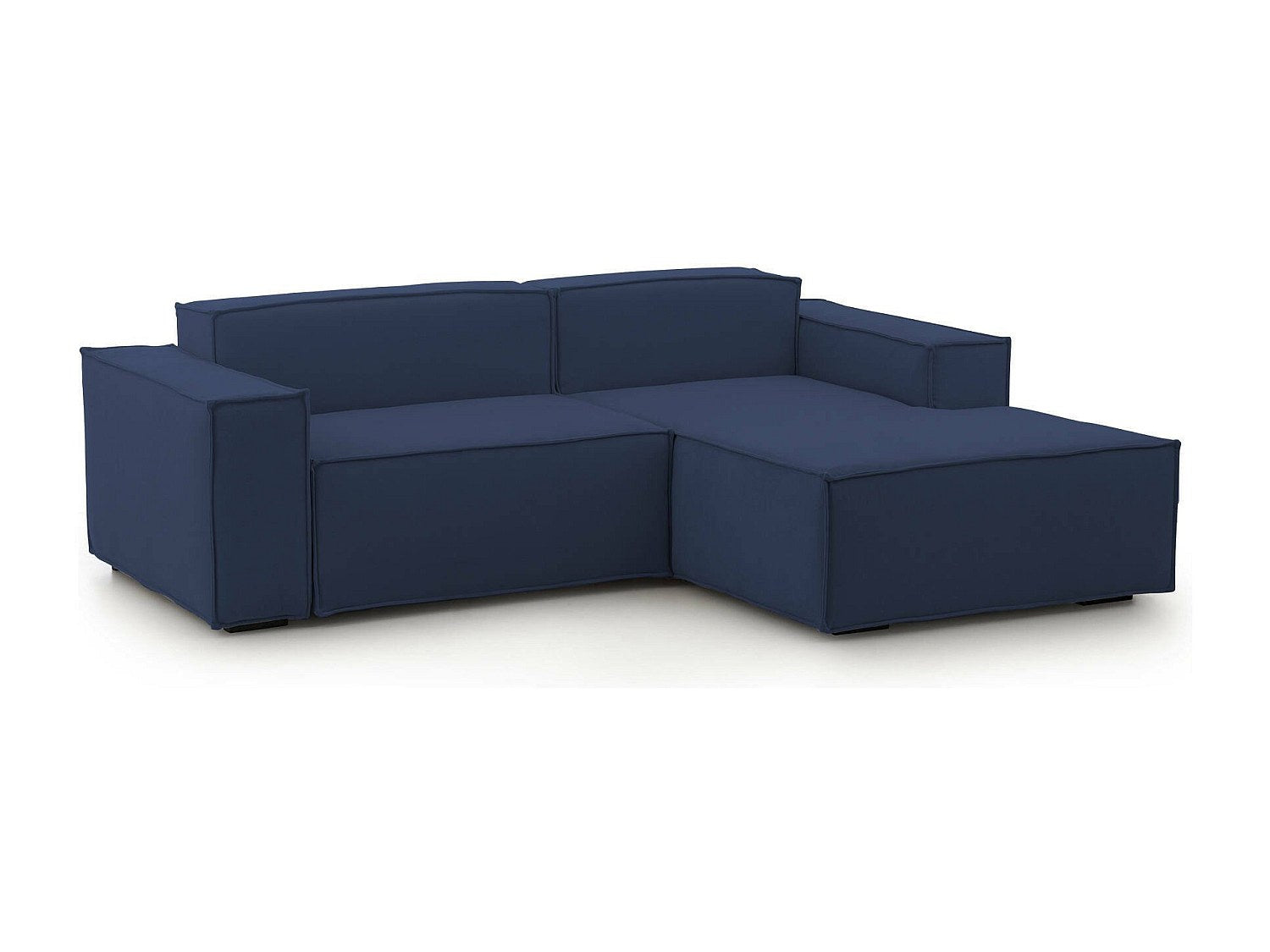 Canapé modulable 2 places bleu tissu