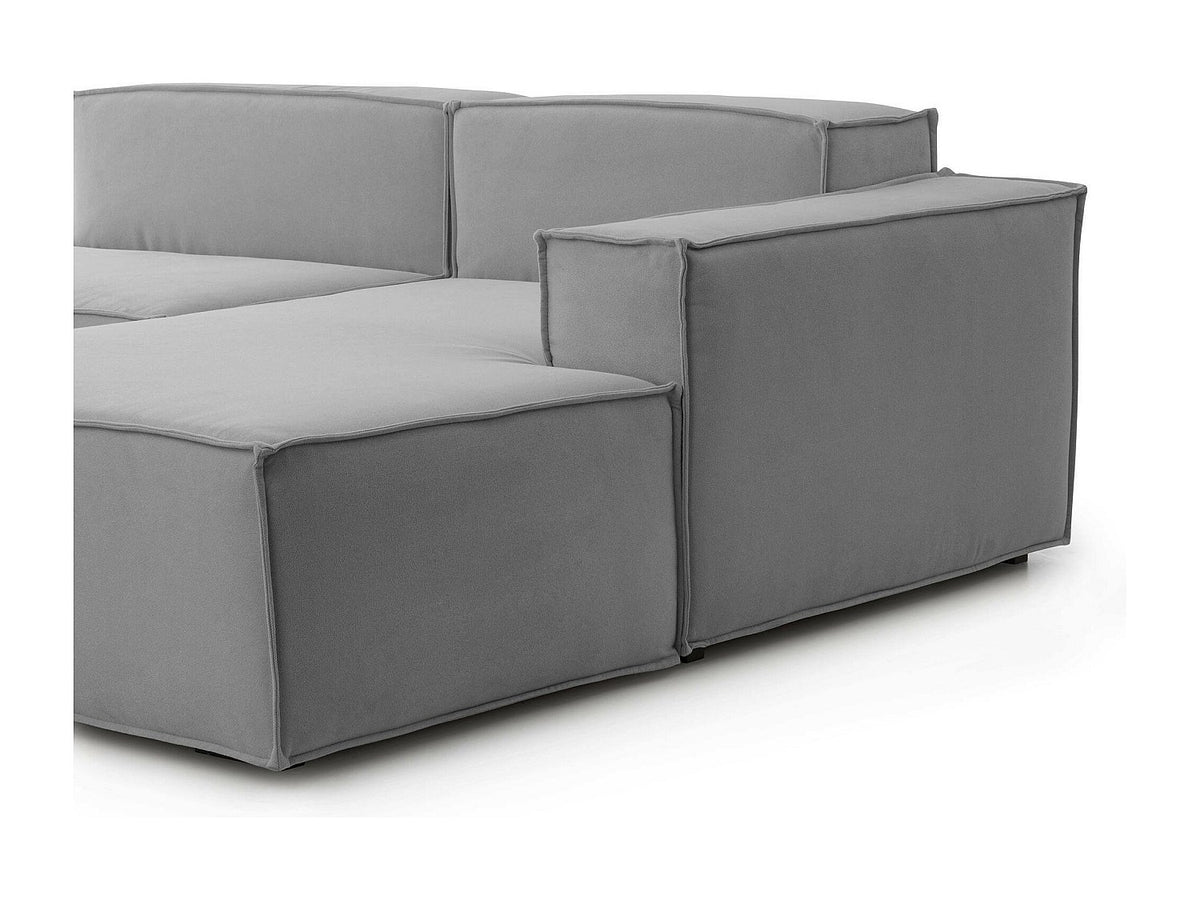Canapé modulable 2 places gris tissu