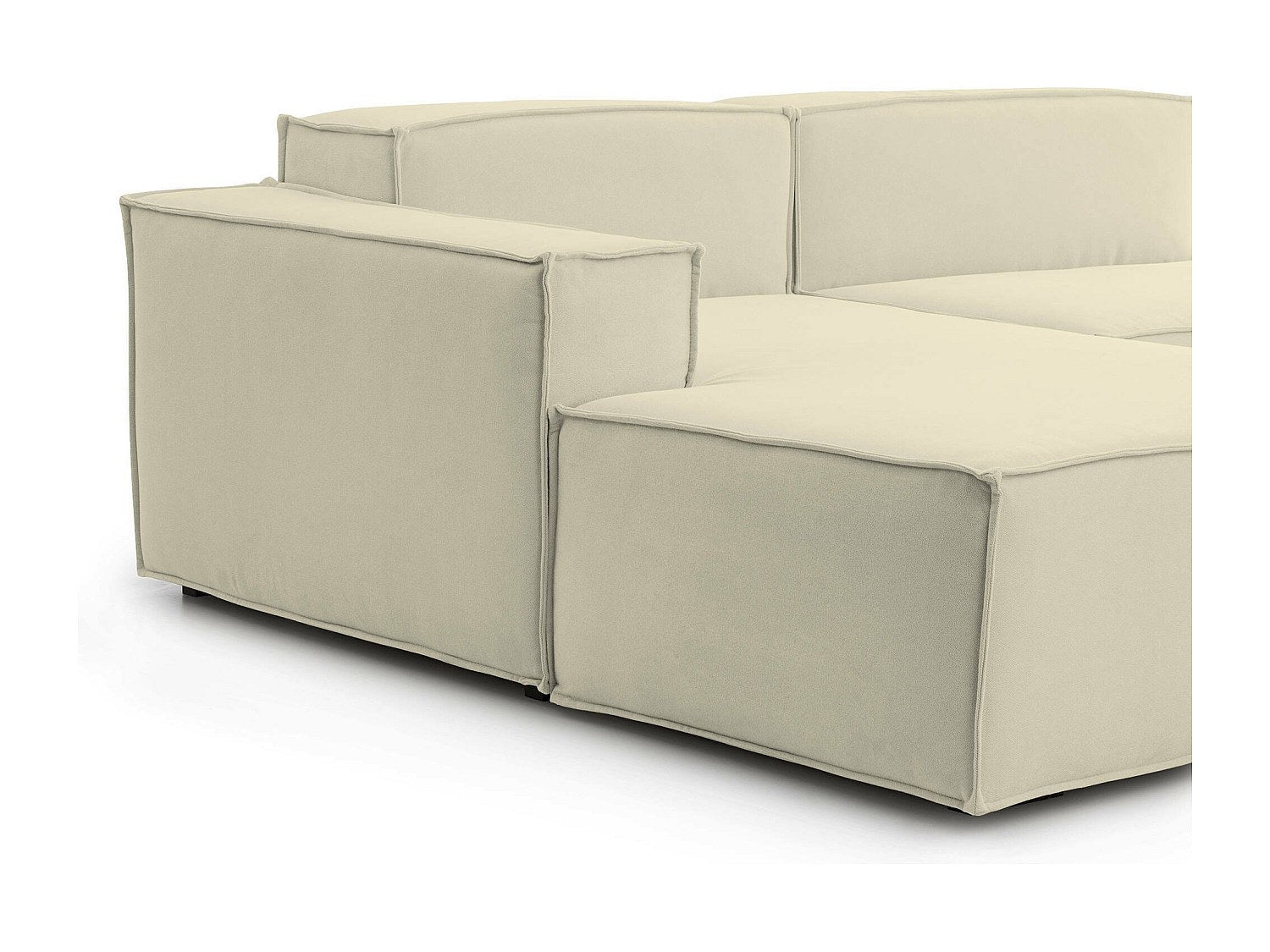 Canapé modulable 2 places beige tissu