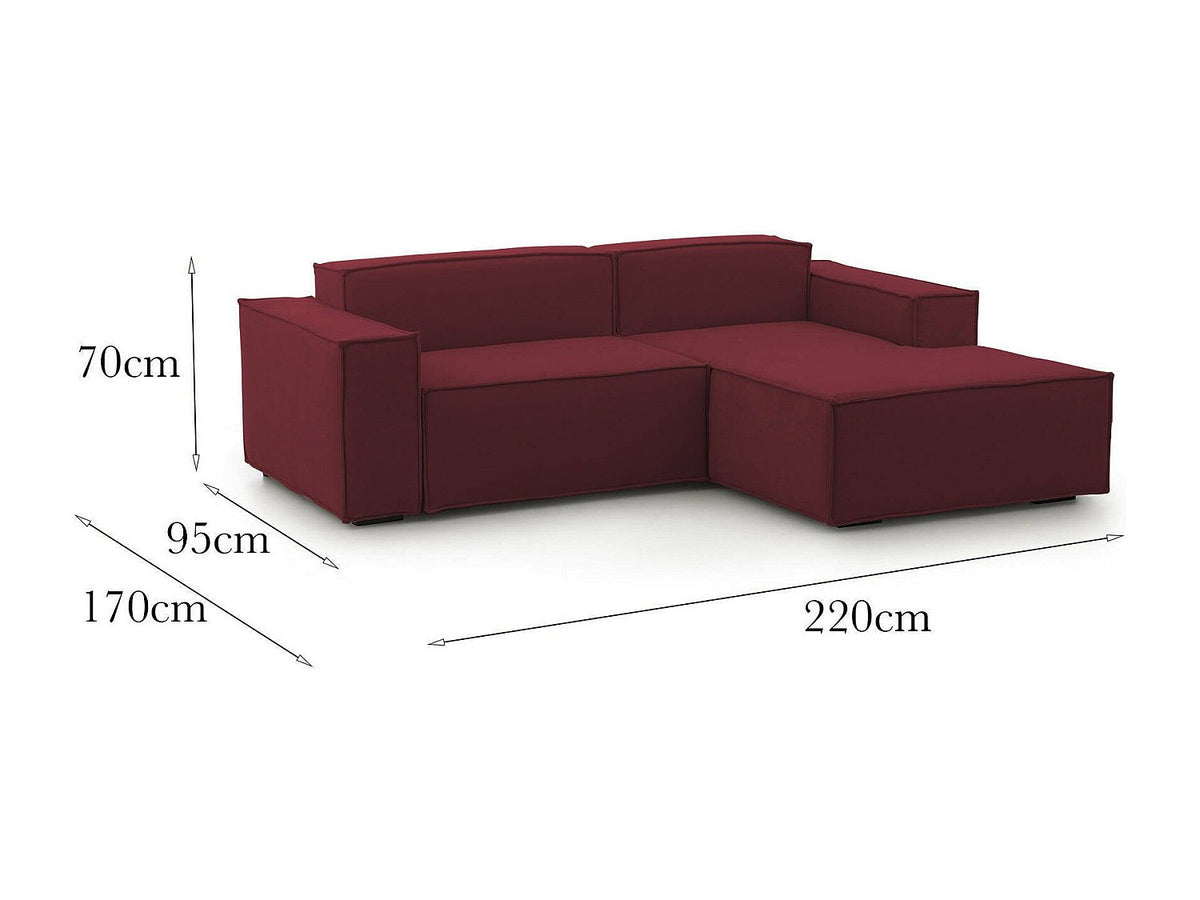 Canapé modulable 2 places rouge tissu