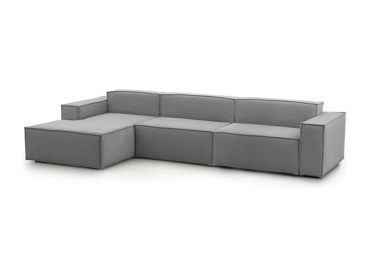 Canapé modulable 4 places gris tissu