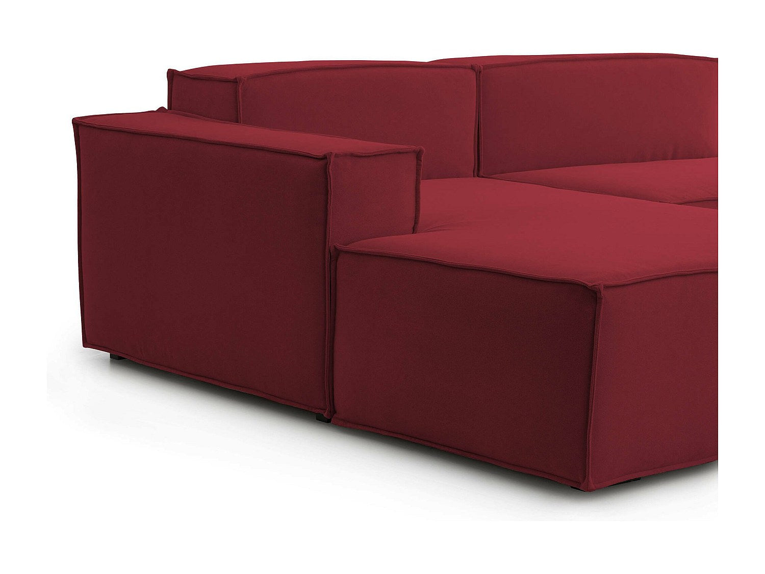 Canapé modulable 2 places rouge tissu