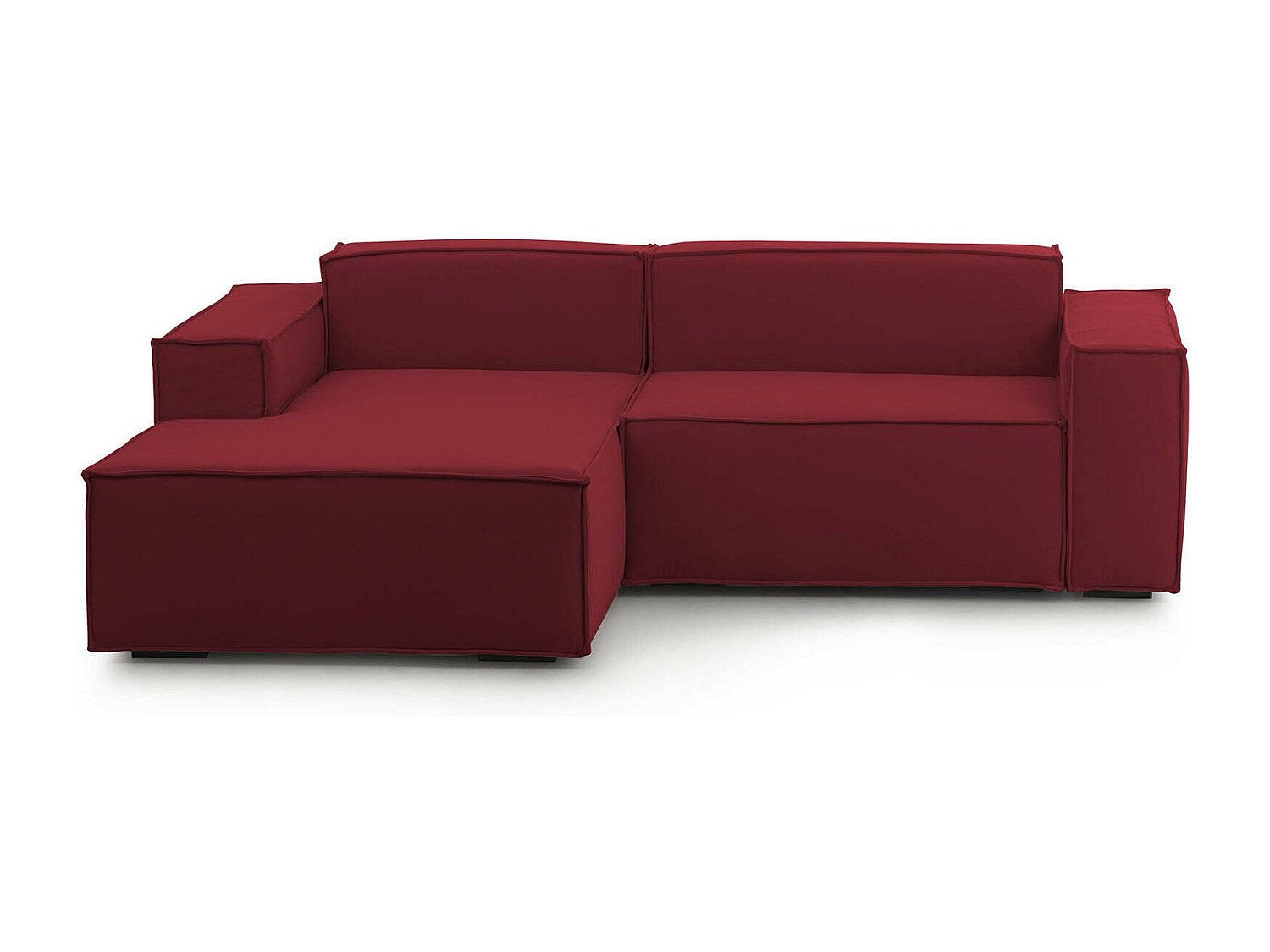 Canapé modulable 2 places rouge tissu