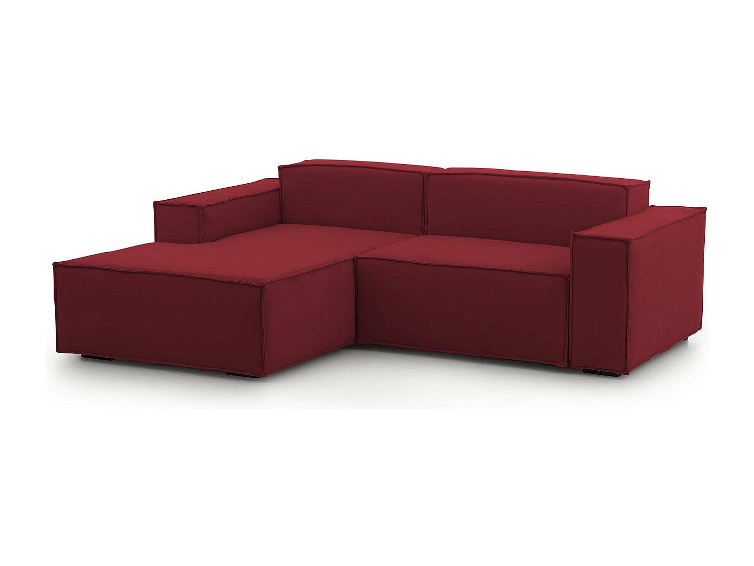 Canapé modulable 2 places rouge tissu