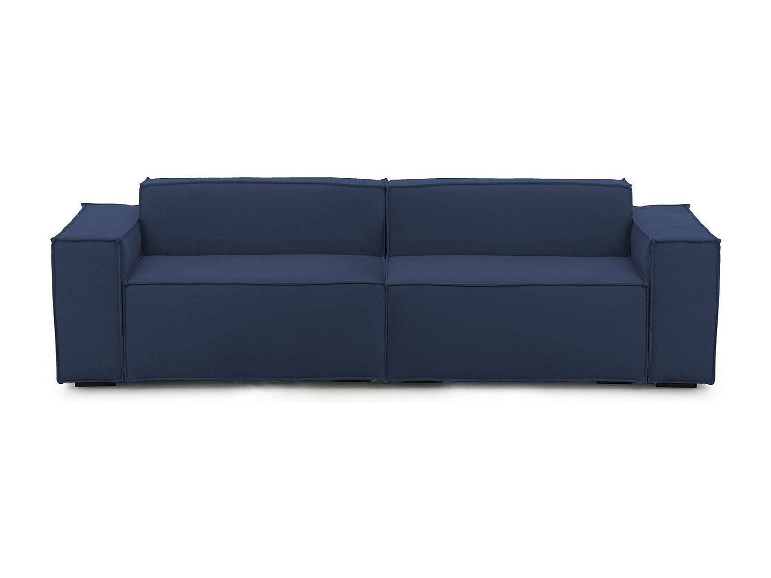 Canapé modulable 3 places bleu tissu