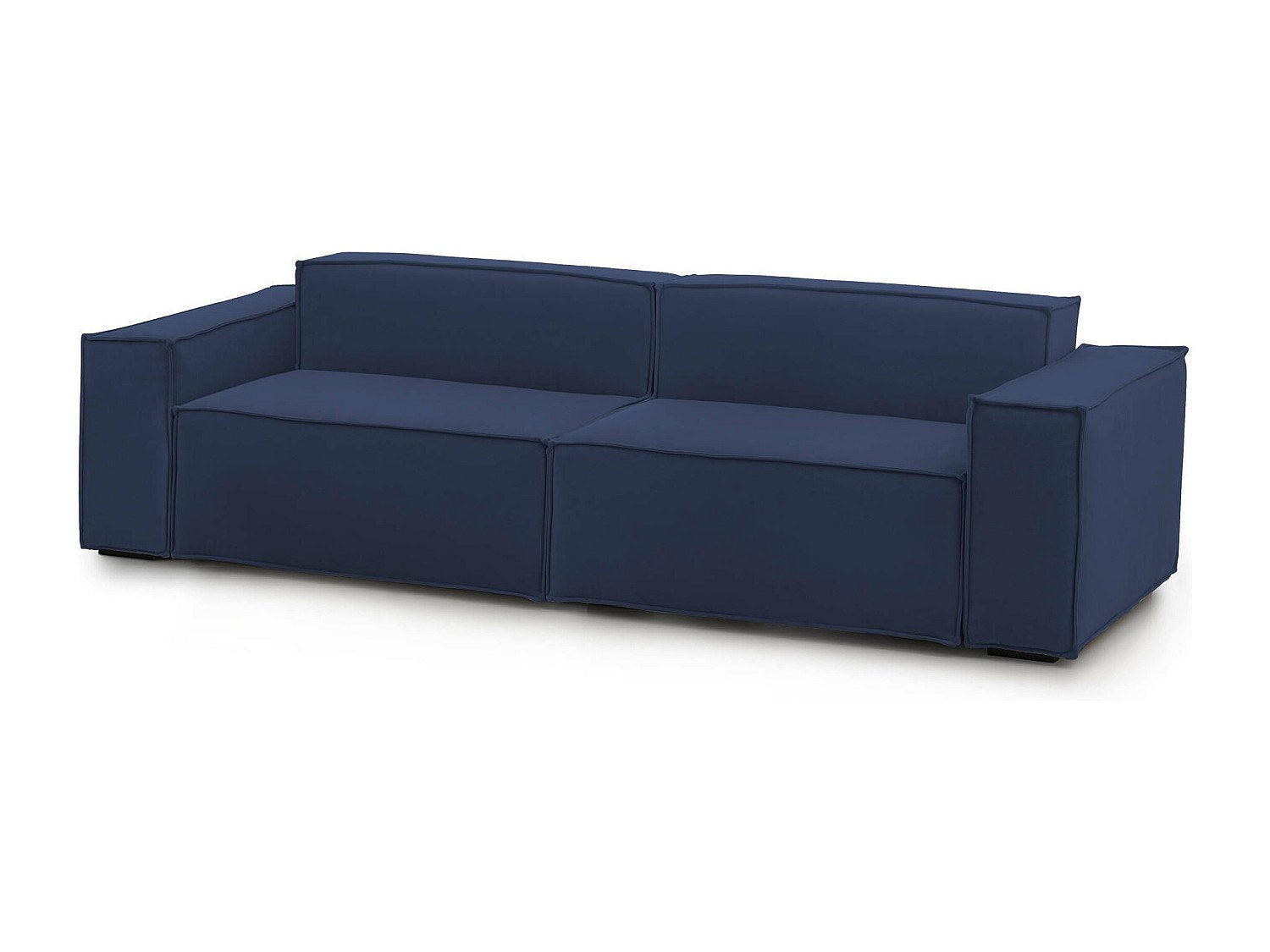 Canapé modulable 3 places bleu tissu