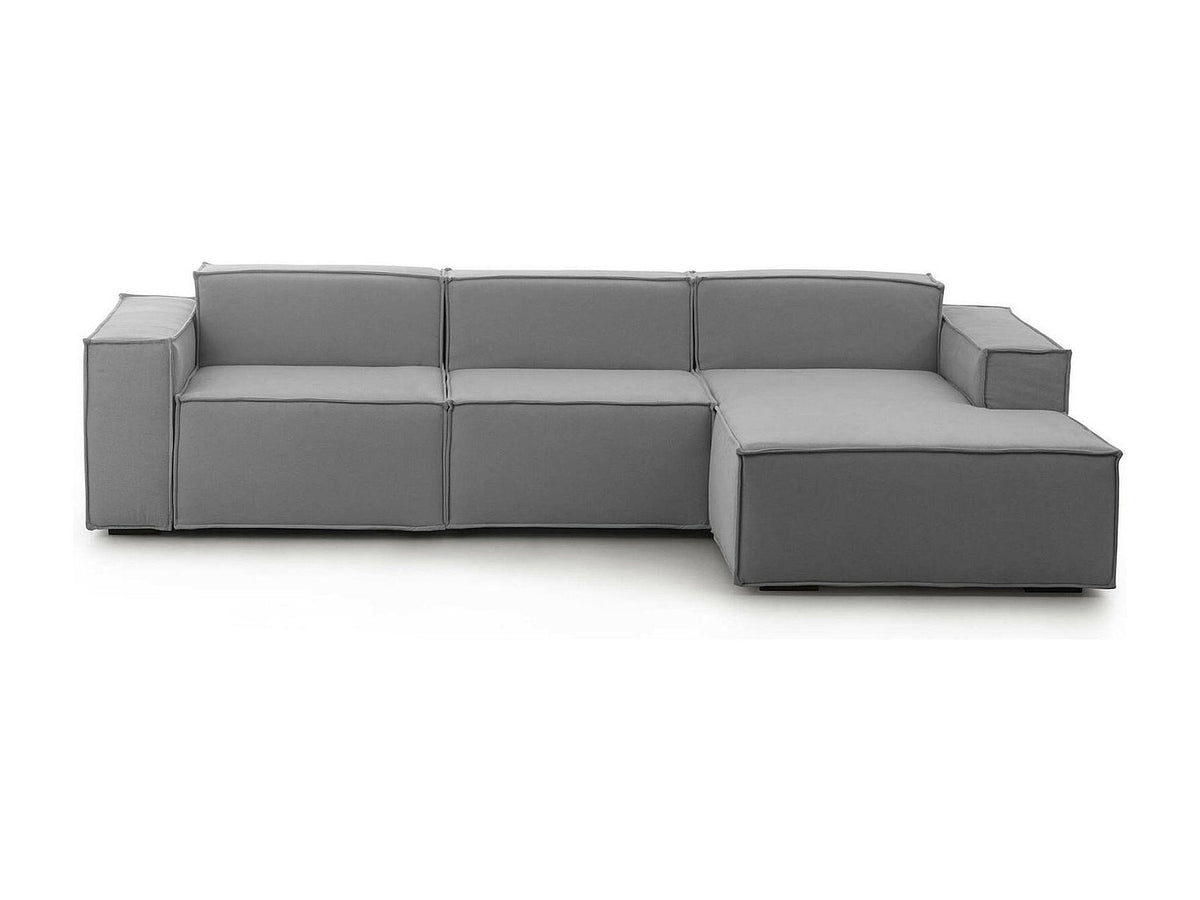Canapé modulable 3 places gris tissu