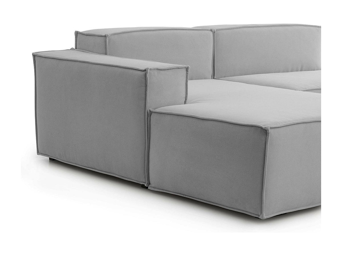 Canapé modulable 3 places gris tissu