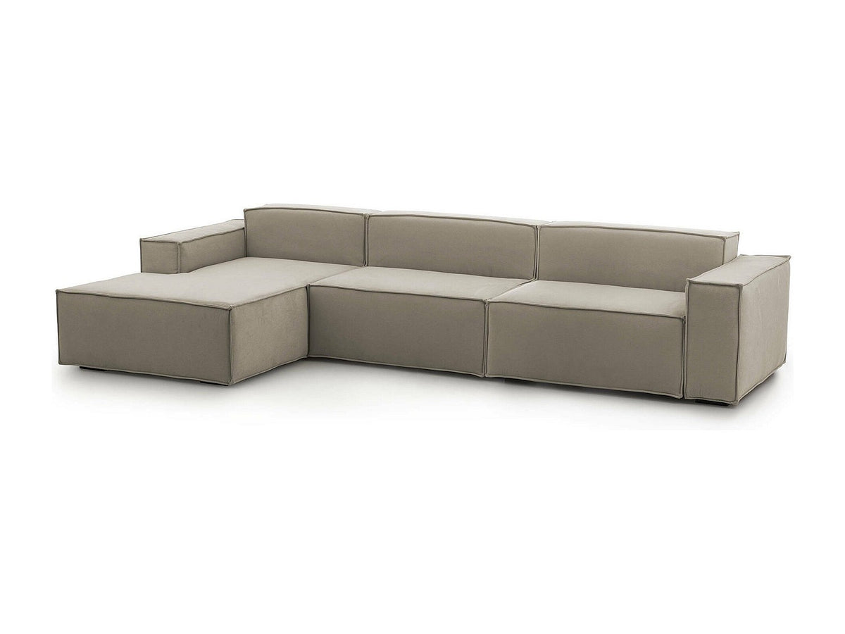 Canapé modulable 4 places gris tissu