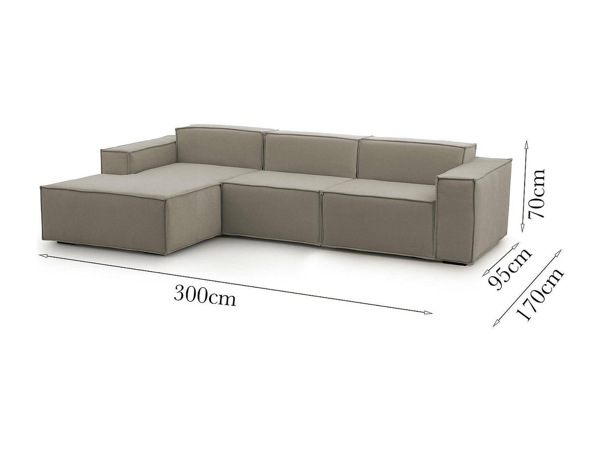 Canapé modulable 3 places gris tissu