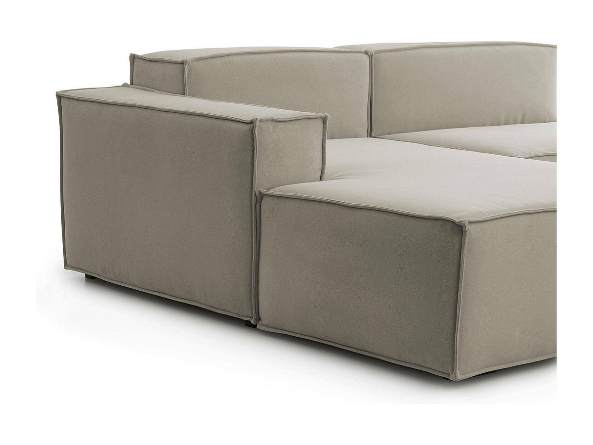 Canapé modulable 2 places gris tissu
