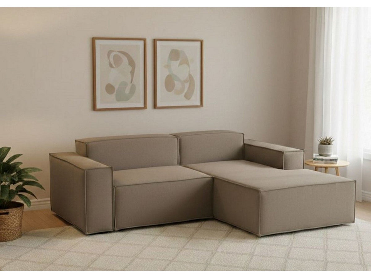 Canapé modulable 2 places gris tissu