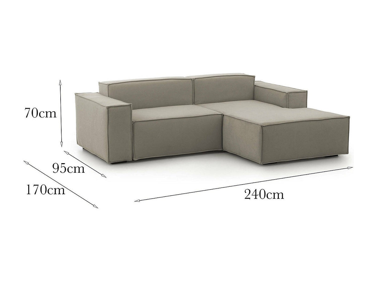 Canapé modulable 2 places gris tissu