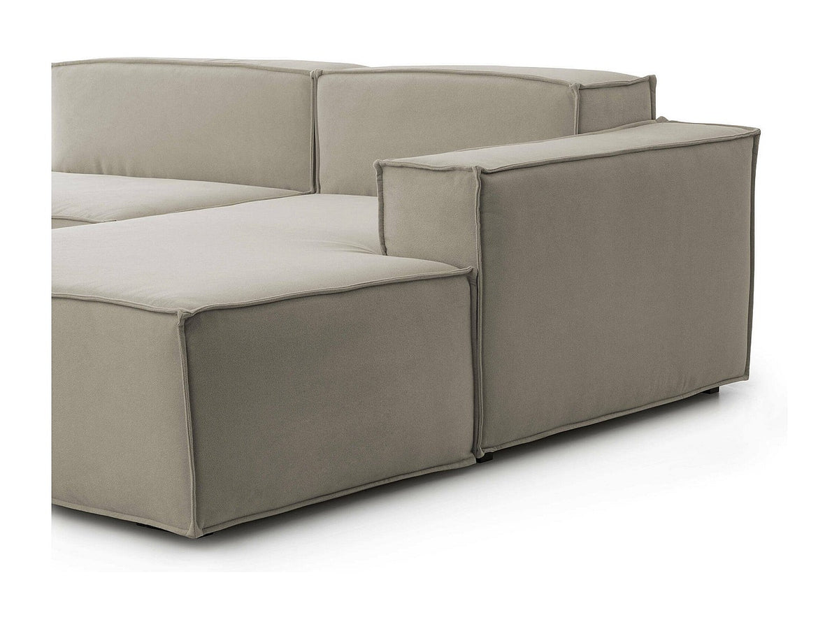 Canapé modulable 2 places gris tissu