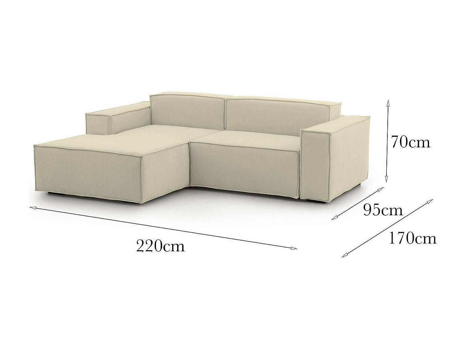 Canapé modulable 2 places beige tissu