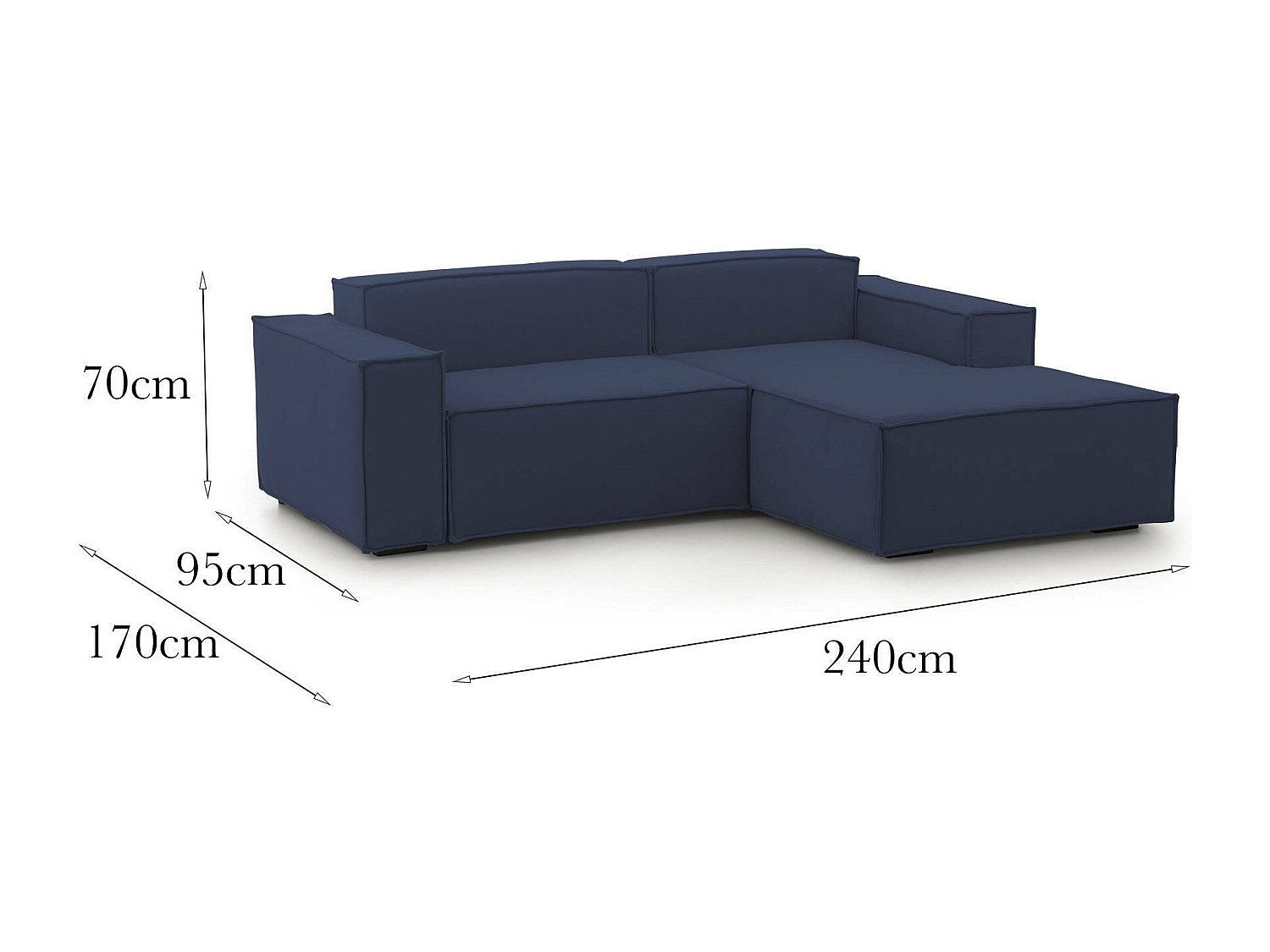 Canapé modulable 2 places bleu tissu