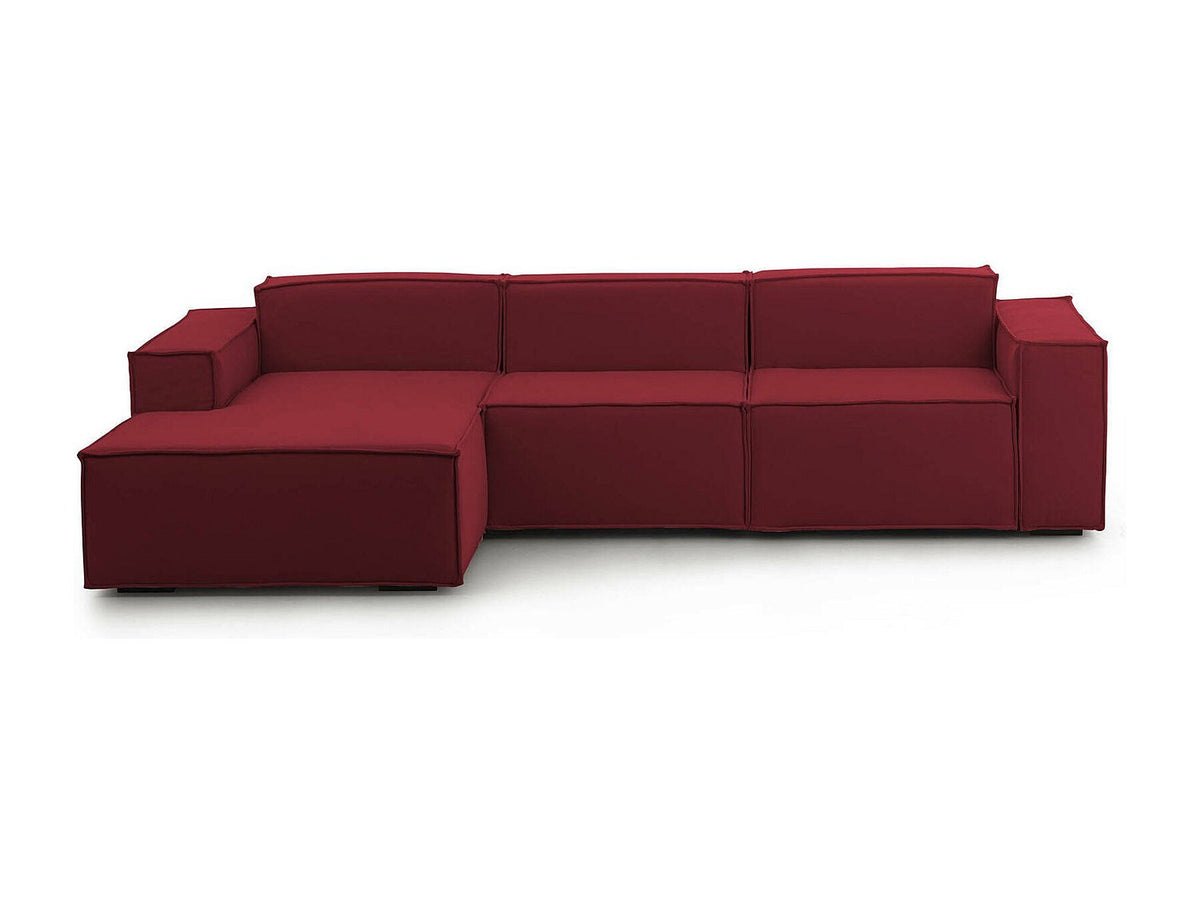 Canapé modulable 3 places rouge tissu