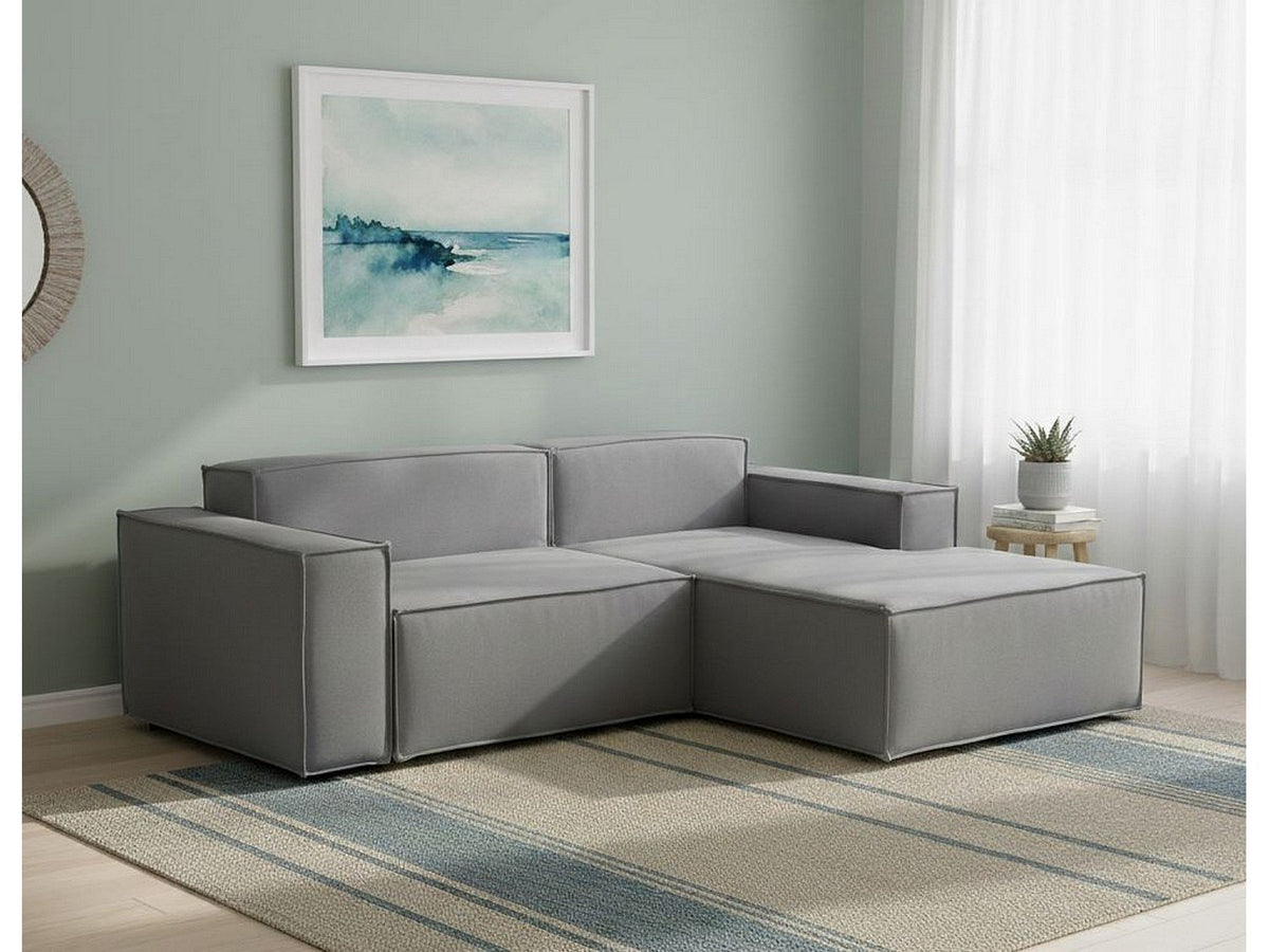 Canapé modulable 2 places gris tissu
