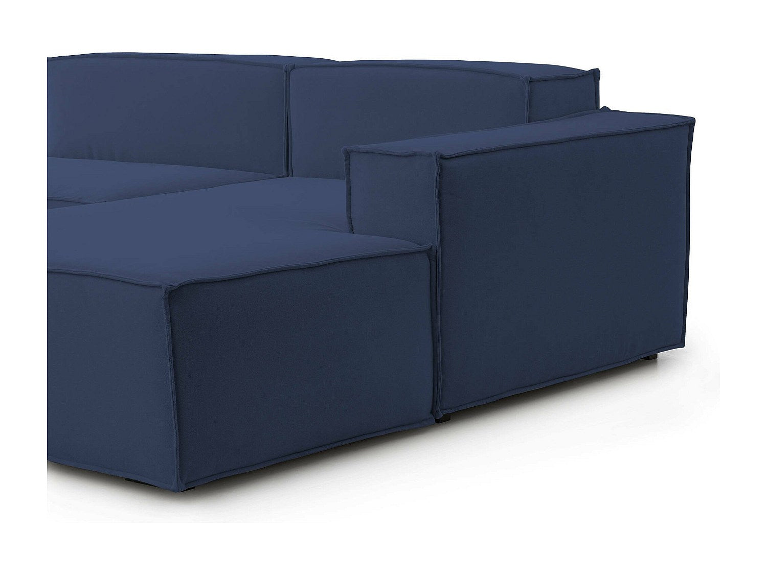 Canapé modulable 2 places bleu tissu