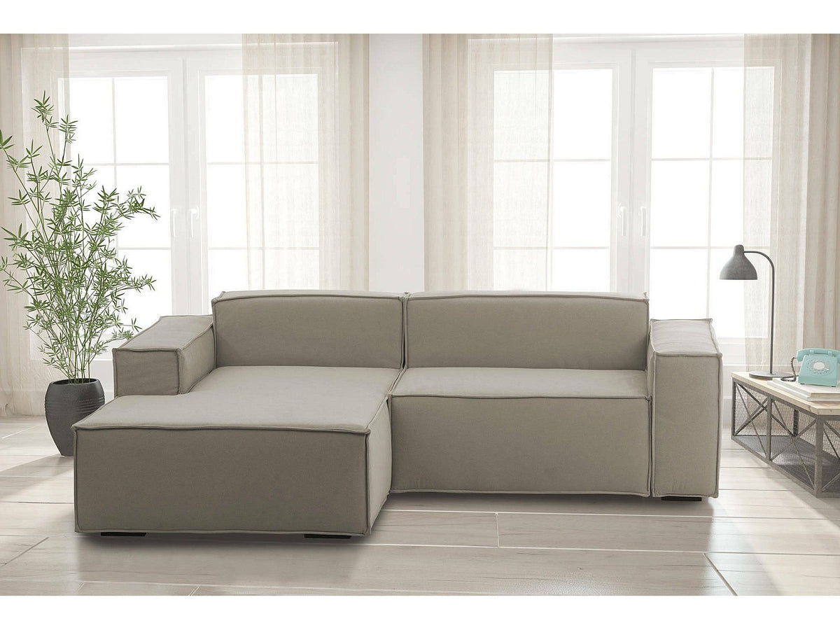 Canapé modulable 2 places gris tissu