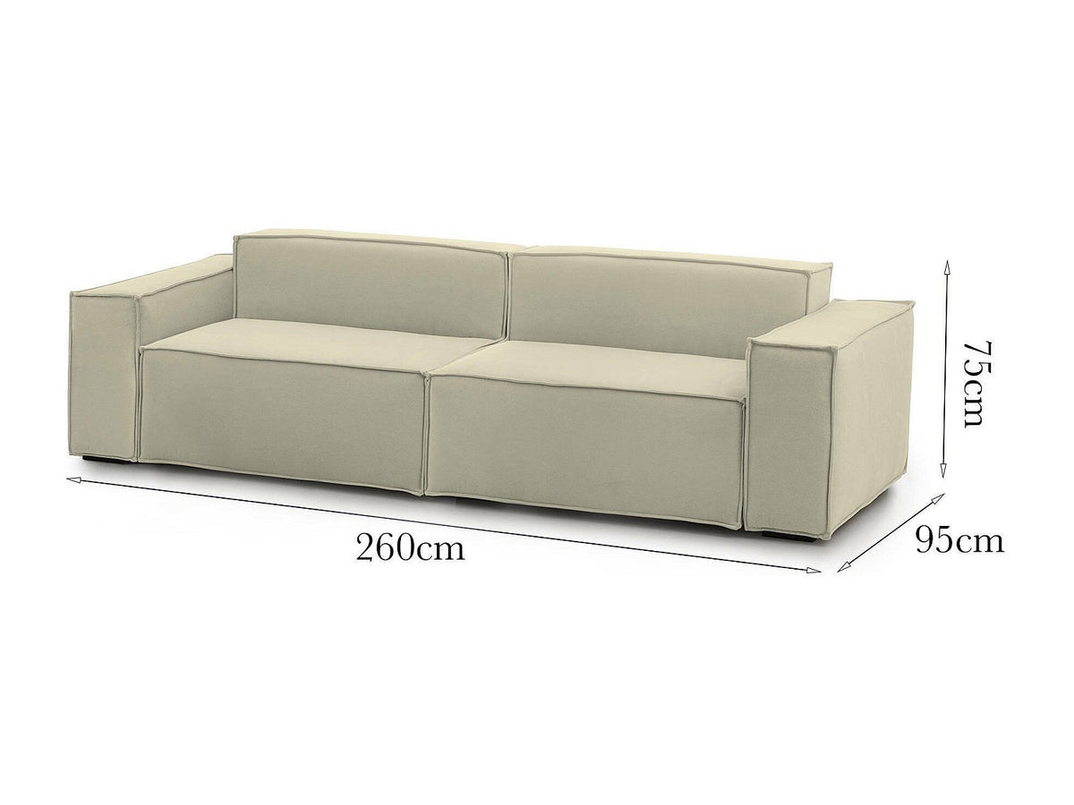 Canapé modulable 3 places beige tissu