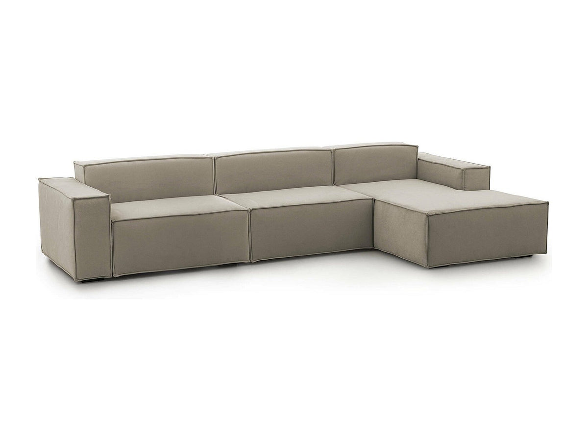 Canapé modulable 4 places gris tissu