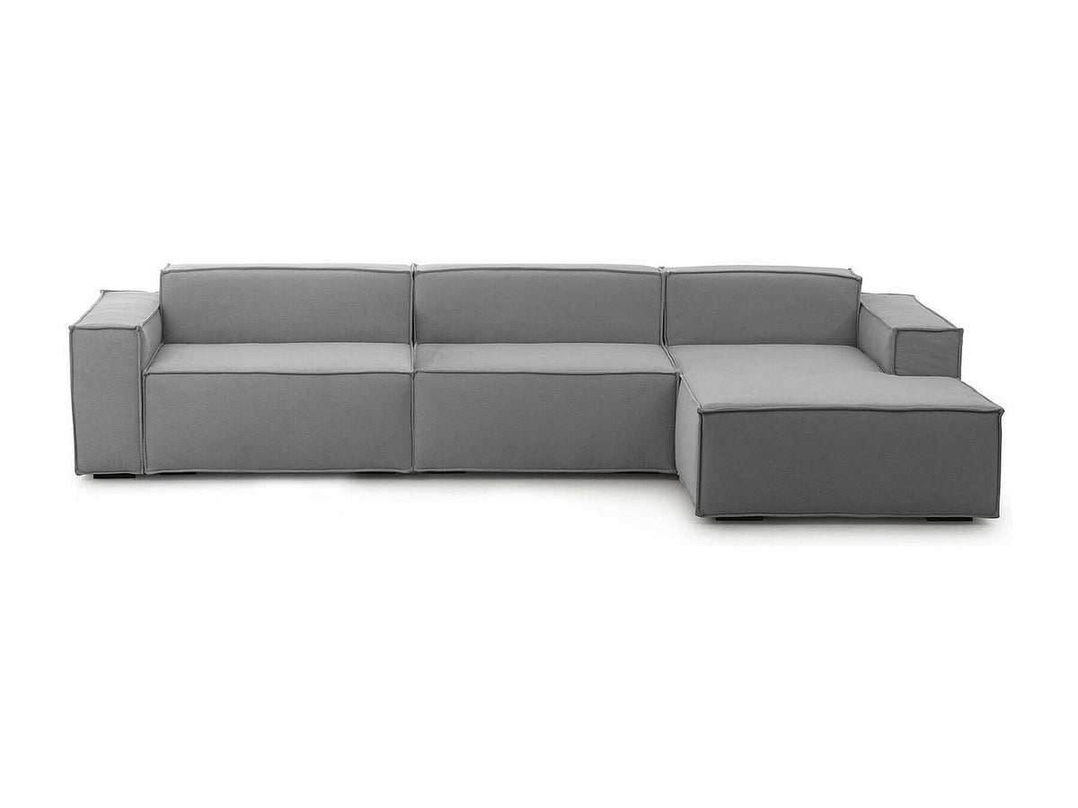 Canapé modulable 4 places gris tissu