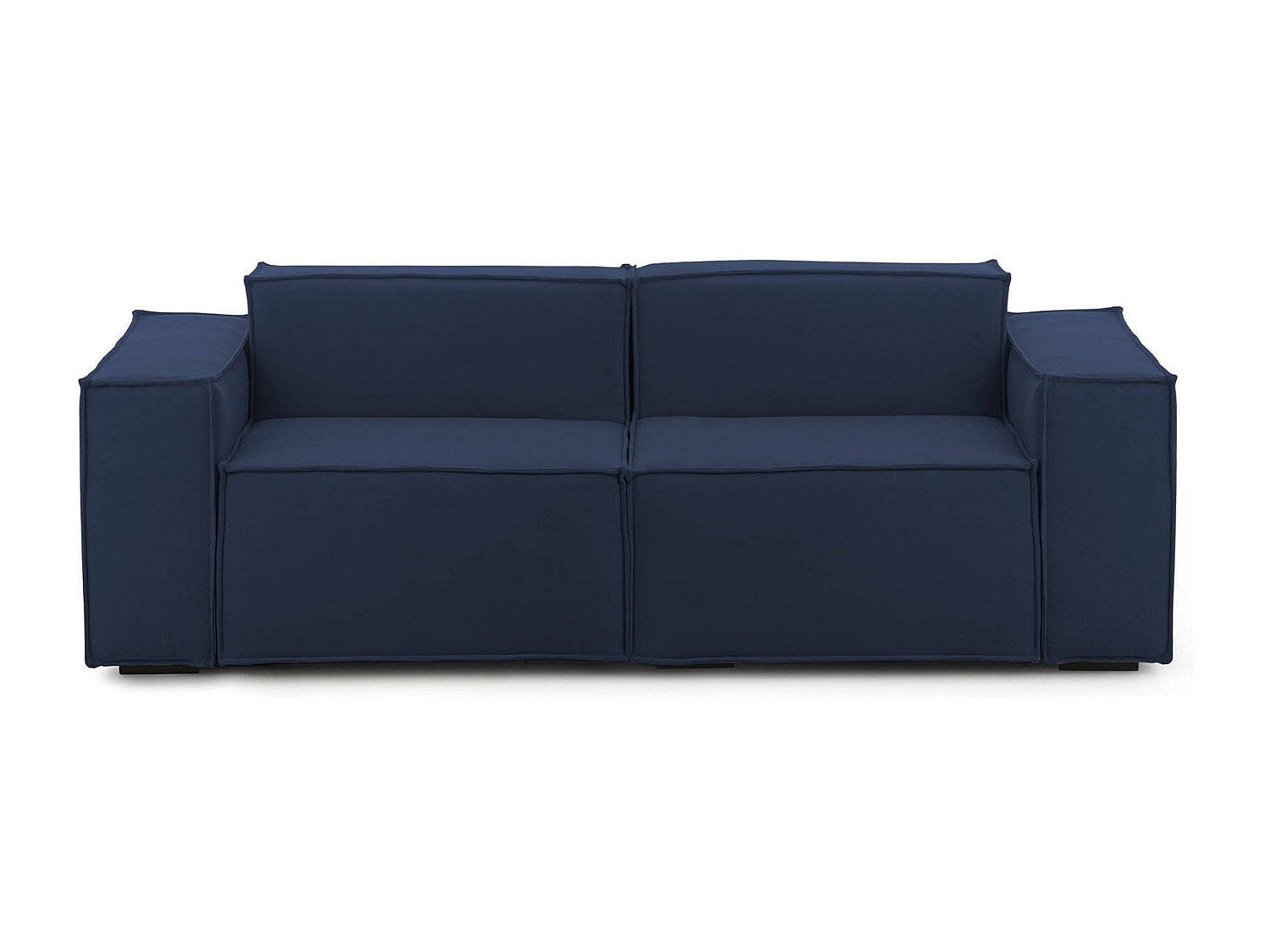 Canapé modulable 2 places bleu tissu