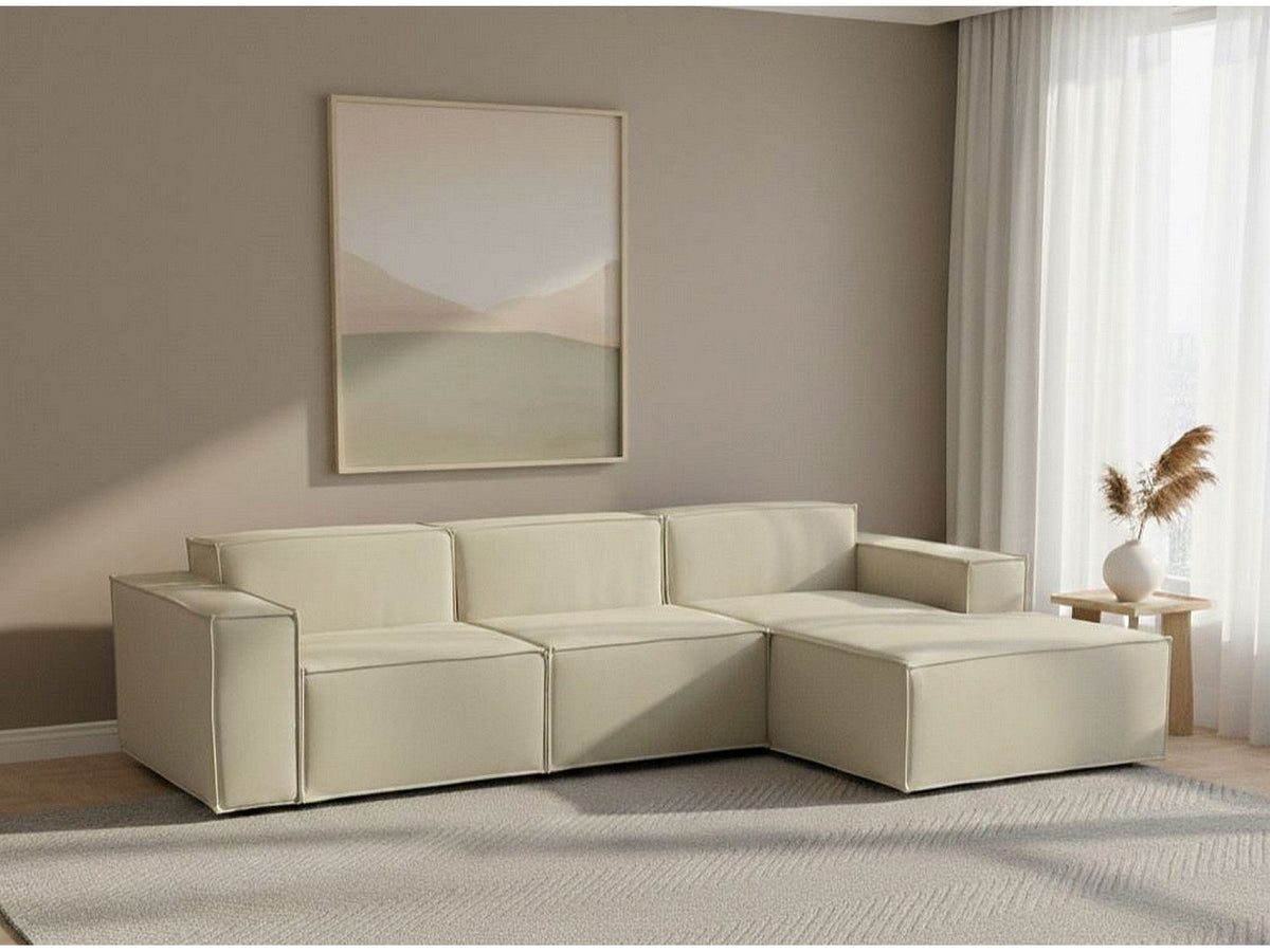 Canapé modulable 3 places beige tissu