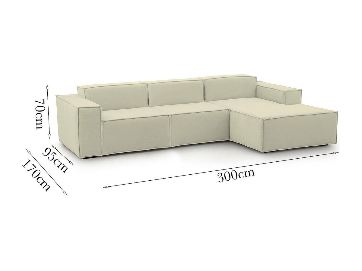 Canapé modulable 3 places beige tissu